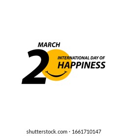 International Day of Happiness Vector Template Design Illustration