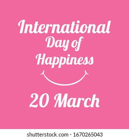 International Day of Happiness Vector Template Design

