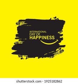 International Day of Happiness Vector Template Design Illustration