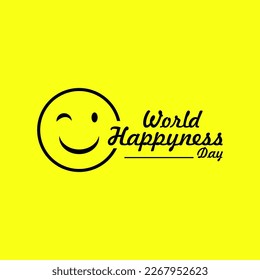 International Day of Happiness Vector Template Design Illustration