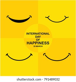 International Day of Happiness Vector Template Design