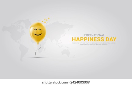 International Day of Happiness. World Happiness Day. happiness creative Design for social media post.