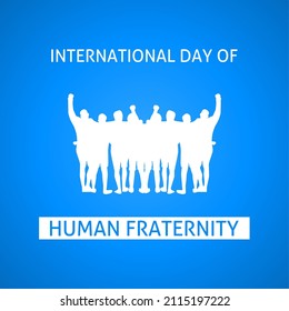 International day of human fraternity 4 February vector illustration.