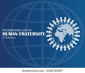 International day of human fraternity. 4th February. human fraternity day banner, poster, card. background, flat illustration. holiday concept. vector illustration.