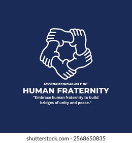 International day of human fraternity. creative wishing card design idea 4th February.