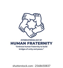 International day of human fraternity. creative wishing card design idea 4th February.