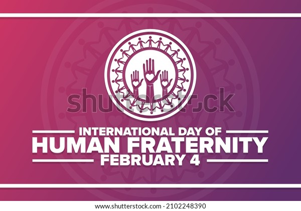 International Day of Human Fraternity.\
February 4. Holiday concept. Template for background, banner, card,\
poster with text inscription. Vector EPS10\
illustration