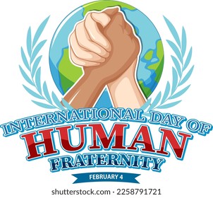 International day of human fraternity illustration