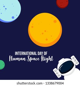 International Day of Human Space Flight Illustration Poster Design