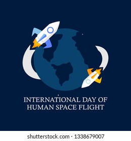 International Day of Human Space Flight Illustration Poster Design