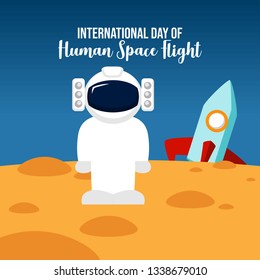 International Day of Human Space Flight Illustration Poster Design