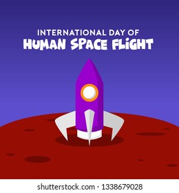 International Day of Human Space Flight Illustration Poster Design