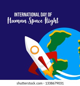 International Day of Human Space Flight Illustration Poster Design