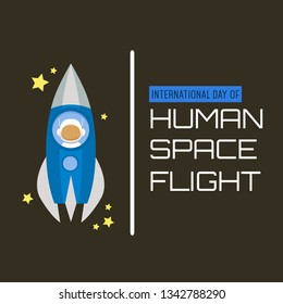 International Day of Human Space Flight Illustration Poster Design