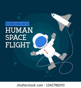 International Day of Human Space Flight Illustration Poster Design