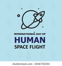 International day of human space flight, text banner minimal design.