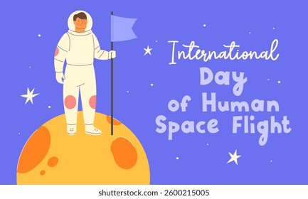 International Day of Human Space Flight. Horizontal banner