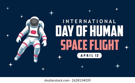 international day of human space flight vector design concept