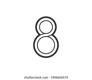International woman’s day icon. 8 black line sign. Premium quality graphic design pictogram. Outline symbol icon for web design, website and mobile app on white background
