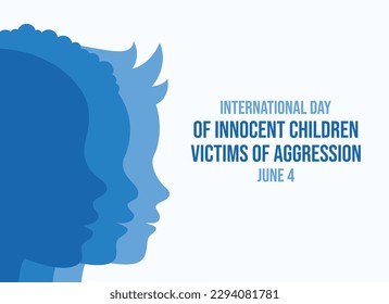 International Day of Innocent Children Victims of Aggression vector illustration. Child face in profile silhouette vector. June 4 every year. Important day