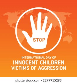 International Day of Innocent Children Victims of Aggression Vector Illustration with Kids Sad Pensive and Cries. Suitable for greeting card, poster and banner.