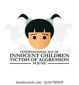 International Day of Innocent Children Victims of Aggression Vector Illustration. International Day of Innocent Children Victims of Aggression. June 4. Template for background, banner, card, poster.
