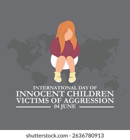 International Day of Innocent Children Victims of Aggression Vector Illustration. International Day of Innocent Children Victims of Aggression. June 4. Template for background, banner, card, poster.
