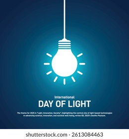 international day of light creative banner, poster, social media post, postcard, background, backdrop, template, greetings card, web banner, cover design etc. Light, Innovation, Society.