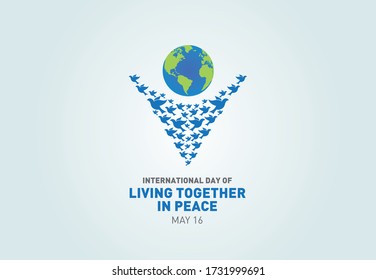 International day of living together in peace banner template vector illustration. World peace day. International Day of Peace. Illustration concept present peace world. 