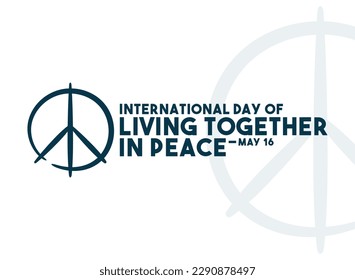 International Day of Living Together in Peace. May 16. Hand drawn peace sign line icon. White background. Eps 10.