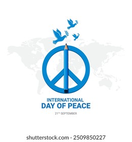 Ilustração vetorial do modelo de banner do Dia Internacional de Viver Juntos na Paz. Dia Mundial da Paz. Dia Internacional da Paz. Dia Mundial da Ciência para a Paz e o Desenvolvimento, Conceito de não guerra