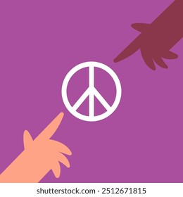 International Day of Living Together in Peace. People with sign. World Peace Day. International Day of Peace. No war concept. Flat vector illustration.