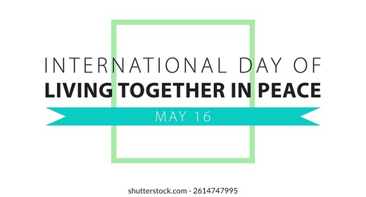 International Day of Living Together in Peace, simple minimalist web banner design.