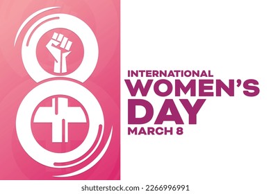 Día Internacional de la Mujer. 8 de marzo. Ilustración vectorial. Afiche de vacaciones