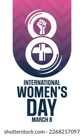 Internationaler Frauentag. 8. März. Vektorgrafik. Urlaubsposter