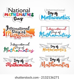 International Day of mathematics , 14 March, creative vector element, maths icon, card design