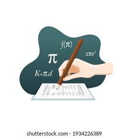 The International Day Of Mathematics (IDM) Illustration With PI Formula Concept.