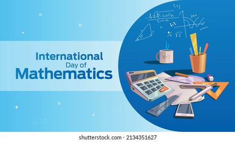 International Day Of Mathematics On March 14 Business Brochure Flyer Banner Design Horizontal Template Vector, Cover Presentation Abstract, Modern Publication Poster And Flag-banner.