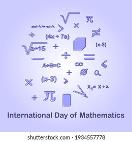 International Day Of Mathematics Vector Illustration - Education Concept