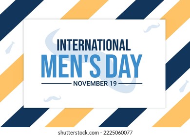 International Day of Men, Modern vector design with typography and shapes. Men's day banner