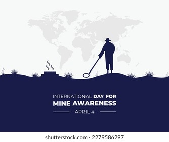 International day for mine awareness concept. 4 April. banner, poster, card. background. vector illustrations.