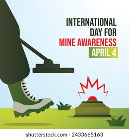 International Day for Mine Awareness design template good for celebration usage. mine vector illustration. mine awareness image. vector eps 10.