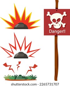International Day for Mine Awareness Elements illustration