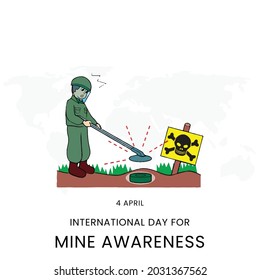 International Day for Mine Awareness, Vector illustration design.