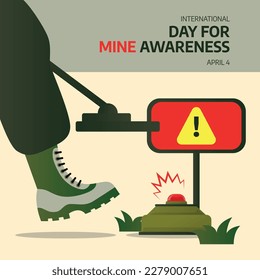 International Day for Mine Awareness Vector Illustration