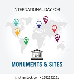 International Day for Monuments and Sites Vector Illustration. Suitable for greeting card poster and banner.	