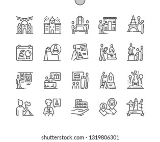 International Day for Monuments and Sites Well-crafted Pixel Perfect Vector Thin Line Icons 30 2x Grid for Web Graphics and Apps. Simple Minimal Pictogram