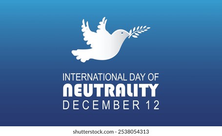 International Day of Neutrality is observed every year on December. People Awareness concept. background, placard, banner template Vector illustration design.