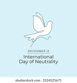 International Day of Neutrality vector design template good for celebration usage. International Day of Neutrality design. continuous line drawing. eps 10.