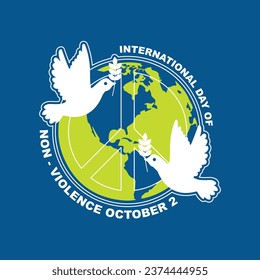 International Day of Non Violance October 2, vector design